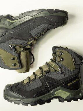 Salomon NWT Quest Element GTX Waterproof Hiking Boots Black Olive Men's US 7.5
